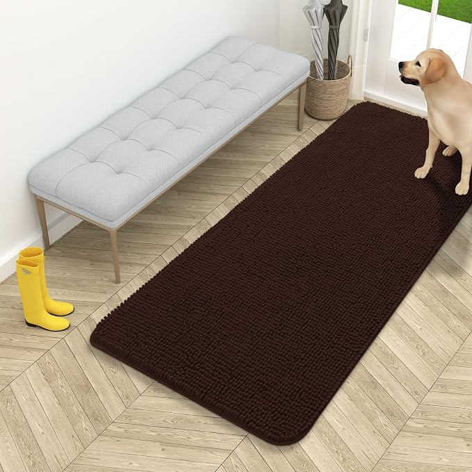 OLANLY Dog Door Mat for Muddy Paws 54x24, Super Absorbent Chenille Mud Mat | by OLANLY