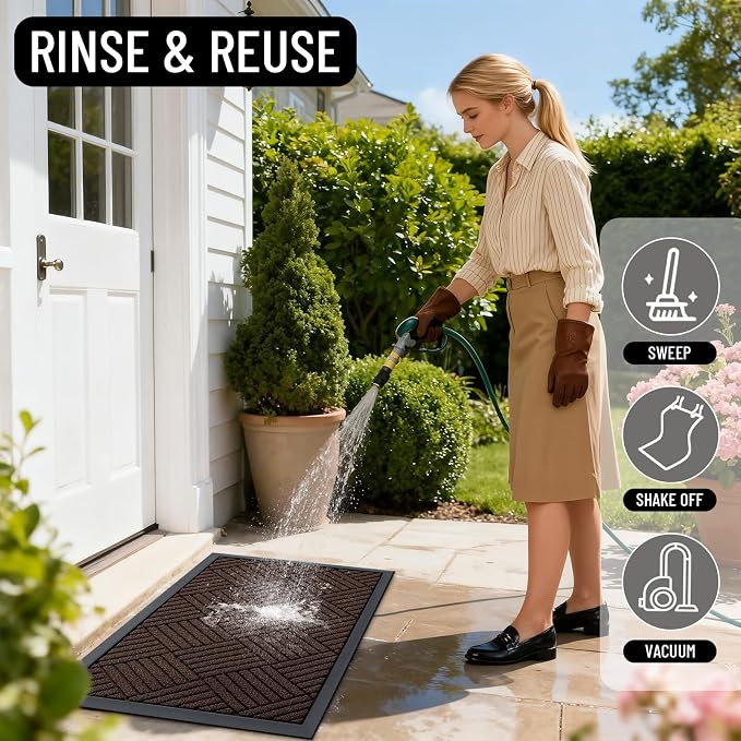 OLANLY Front Door Mat Outside Entrance 59x34, Waterproof Heavy-Duty Doormat | - Image 8