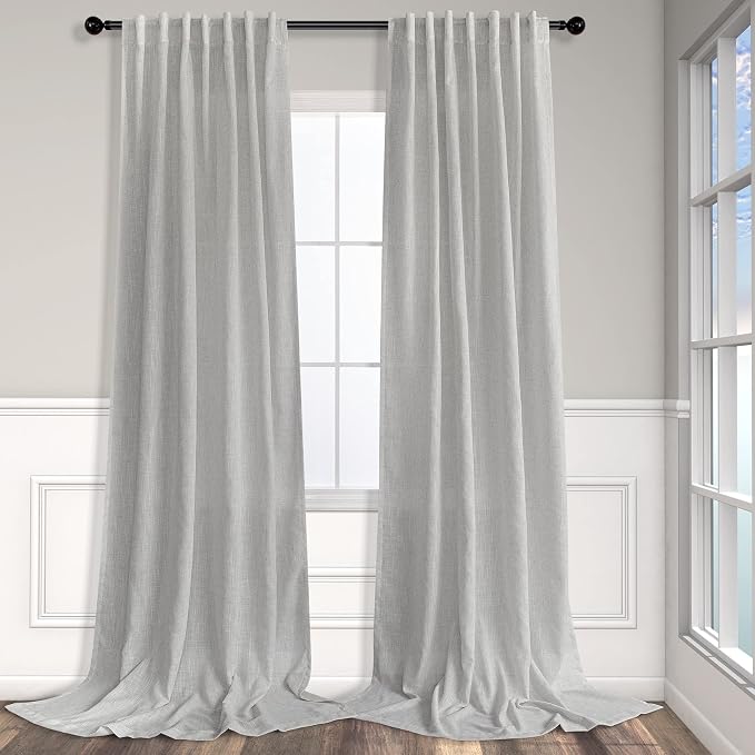 Grey Farmhouse Curtains 60 Inch Wide - Image 2