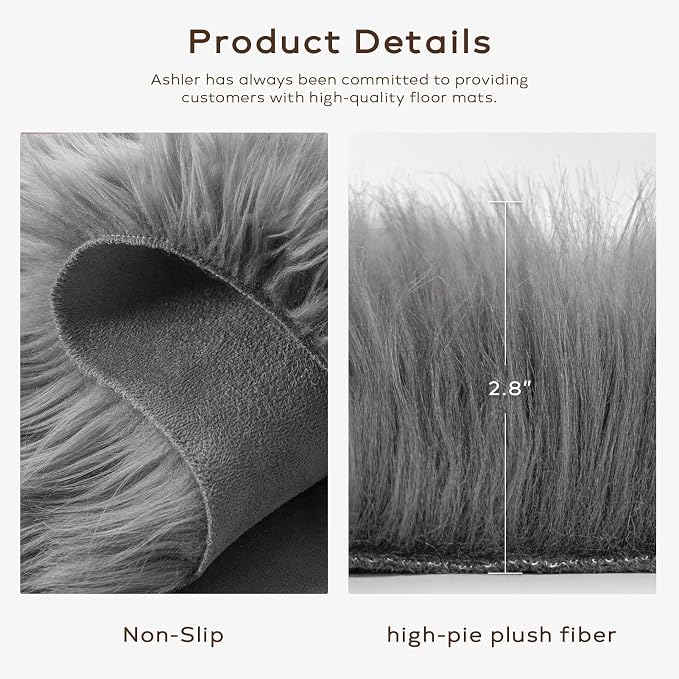 Ashler Faux Fur Area Rug - Image 5