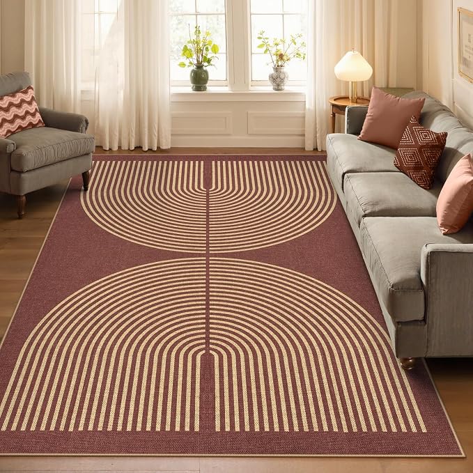 Lahome Modern Rainbow Easy Jute Outdoor Rug 5x7 - Image 6