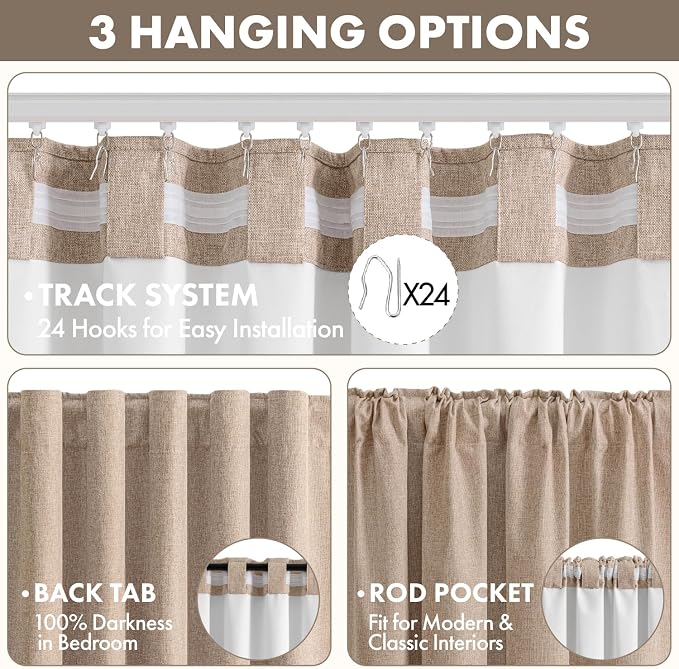 MIULEE 100% Blackout Linen Curtains - Image 5