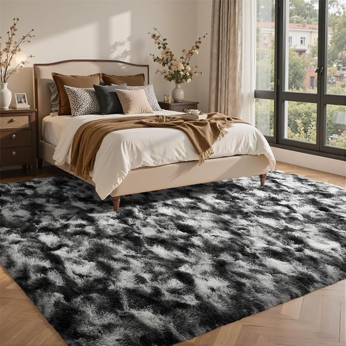8x10 Ft Extra Large Shag Rugs for Living Room, Tie Dyed Ultra Soft Fluffy Furry - Image 3