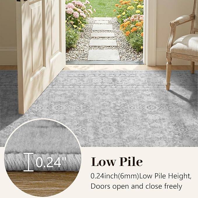 4x6 Ft Area Rugs for Living Room, Soft Non-Slip Machine Washable Rug, Vintage - Image 7