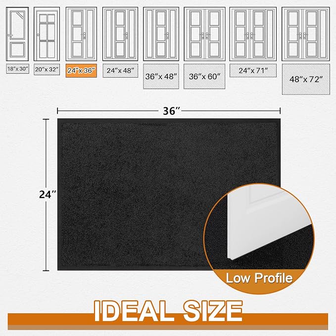 Super Absorbent Front Door Mat, Non-Slip Washable Indoor Doormats, Low Profile - Image 3