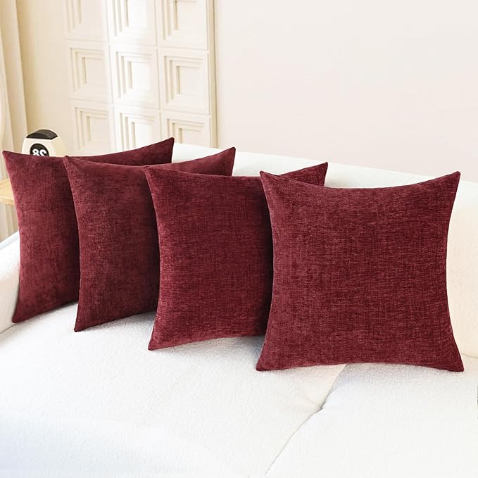 CaliTime Decorative Couch Throw Pillow Covers 18 X 18 Inches Burgundy | Pack of by CaliTime