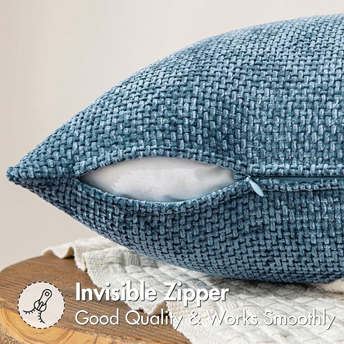 MIULEE Decorative Couch Throw Pillow Covers 18x18 Inch Coastal Blue 2 Pack | - Image 5