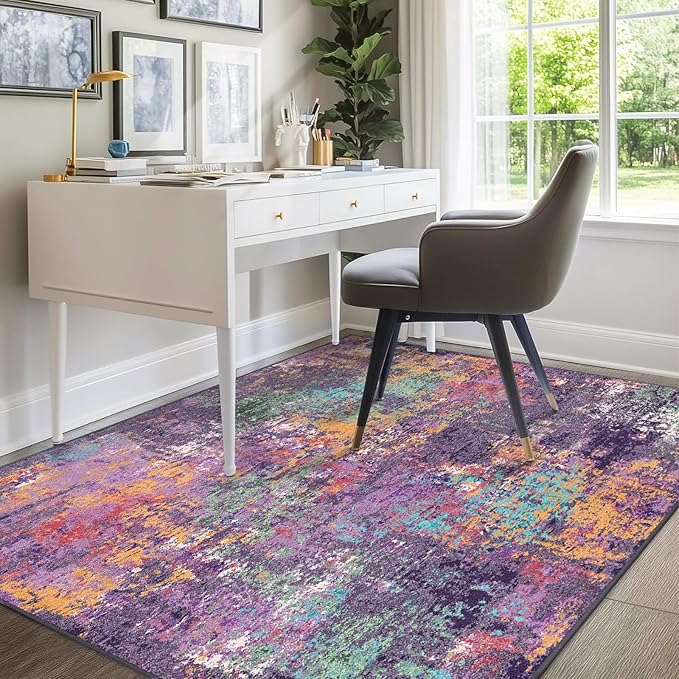 RELEANY Washable 5'x7' Abstract Area Rug - Image 8