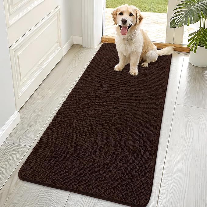OLANLY Dog Door Mat for Muddy Paws 70x35, Super Absorbent Chenille Mud Mat | by OLANLY