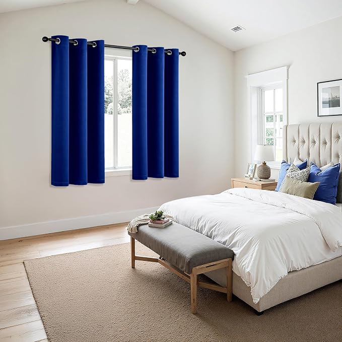 MIULEE Blackout Curtains for Bedroom 2 Panels 40 x 63 Inch Long Royal Blue | - Image 6
