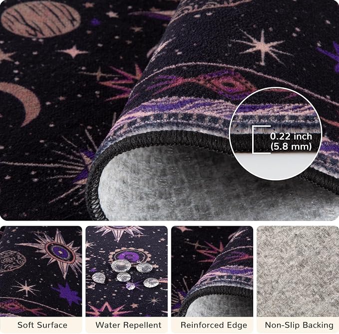 Vacuum-Friendly, Round 8ft Washable Area Rug - Image 2