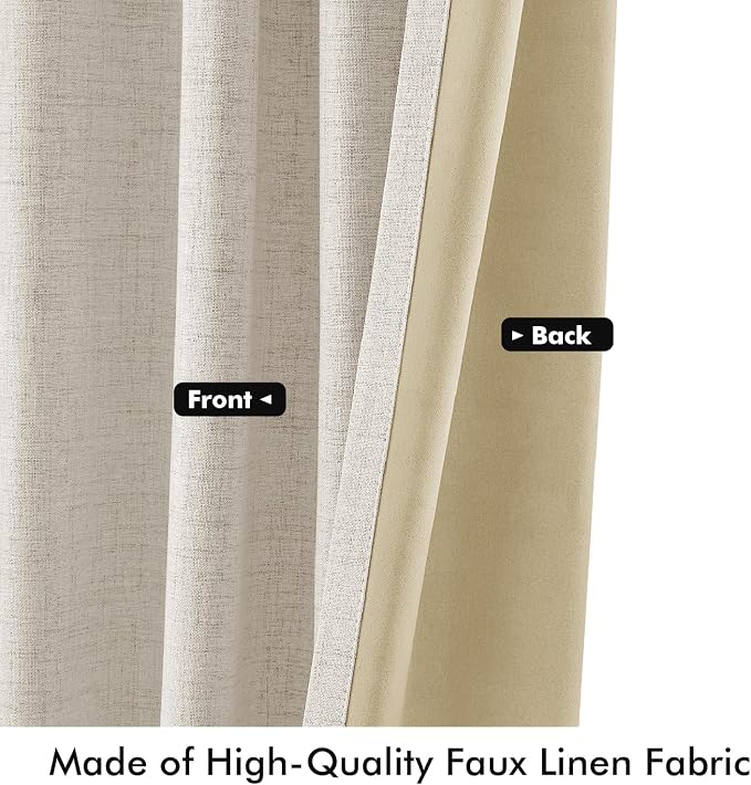 MIULEE 100% Blackout Linen Curtains - Image 6