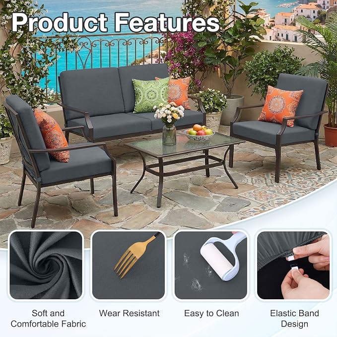 Waterproof Outdoor Cushion Covers, Stretch Patio Slipcovers | UV Resistant - Image 7