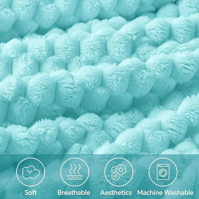 BEDELITE Aqua Throw Blanket for Couch, Soft Cozy Gifts for Women, 50 * 60 | 3D - Image 3