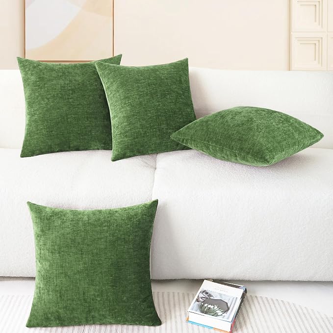 CaliTime Decorative Couch Throw Pillow Covers 18 X 18 Inches Forest Green | - Image 6