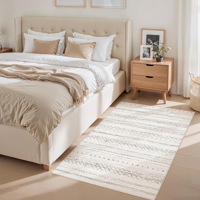 cotiled Washable 3x5 Entryway Rugs: Boho Moroccan Soft Small Rug | Solve Modern - Image 3