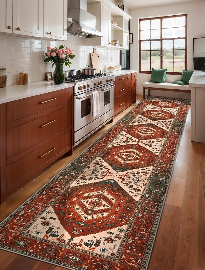 SERISSA 2'6"x14' Washable Non Slip Boho Runner Rug - Image 3