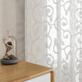 Furman Ivory Sheer Kitchen Curtains Tiers 36 inch Length, Light Filtering Soft by OWENIE