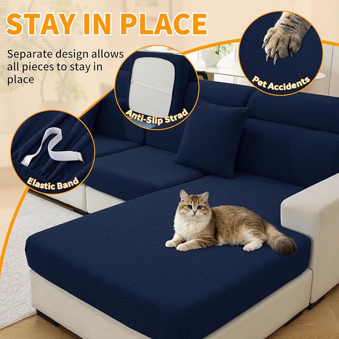 XINEAGE Couch Cushion Covers Seat Cushion Cover Thick Stretch Sofa Slipcovers 2 - Image 5