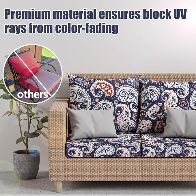 8Pcs Outdoor Cushion Covers, Stretch Patio Furniture Couch Chair Slipcovers | - Image 3