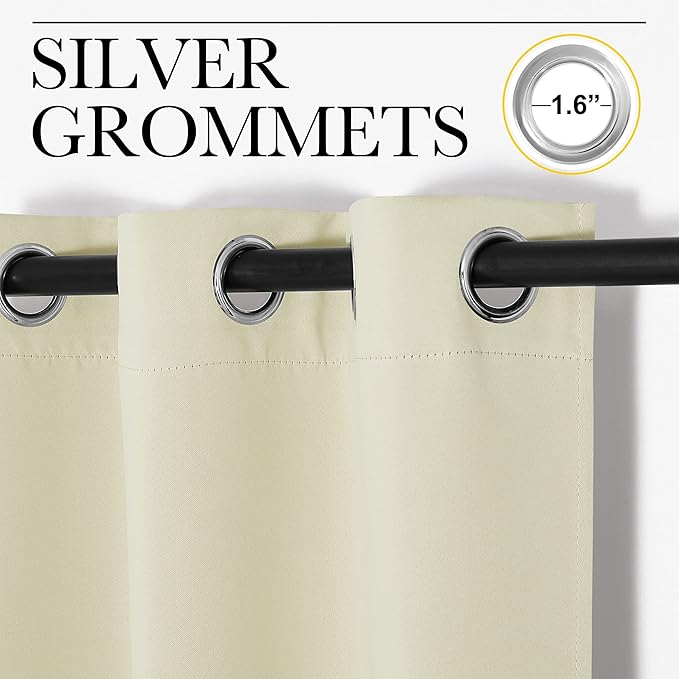 NICETOWN Closet Door Heavy Curtain, Room Dividers Shade Screens Partitions, Extra Large Grommet Top Space Partition Blackout Curtain, Screen Dividers for Rooms (1 Pack, 20ft Wide x 9ft Long, Beige)