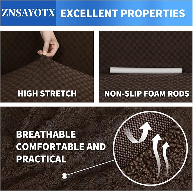 ZNSAYOTX 1 Piece Jacquard Chair Slipcovers - Image 4