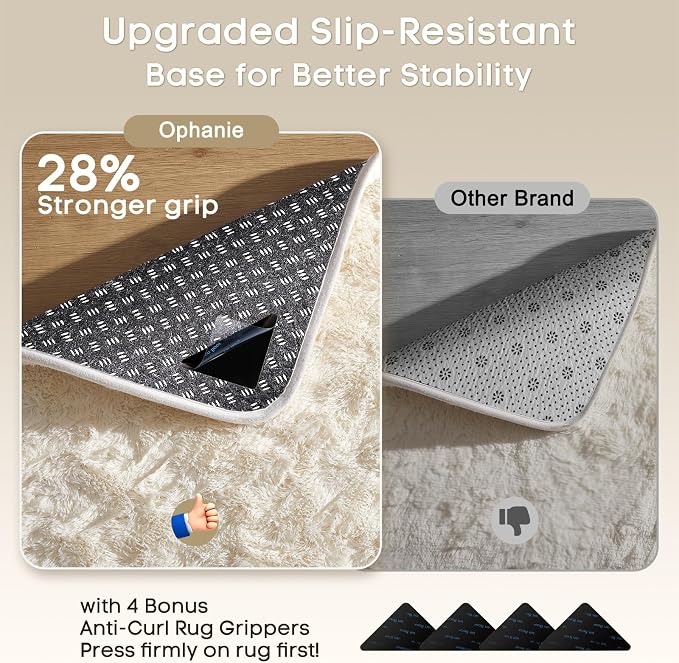 Ophanie 7x9 Area Rugs, Upgrade Non-Slip Fluffy Soft Rugs - Image 4