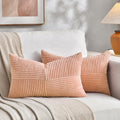 Fancy Homi 2 Packs Peach Lumbar Decorative Throw Pillow Covers 16x32 Inch by Fancy+Homi