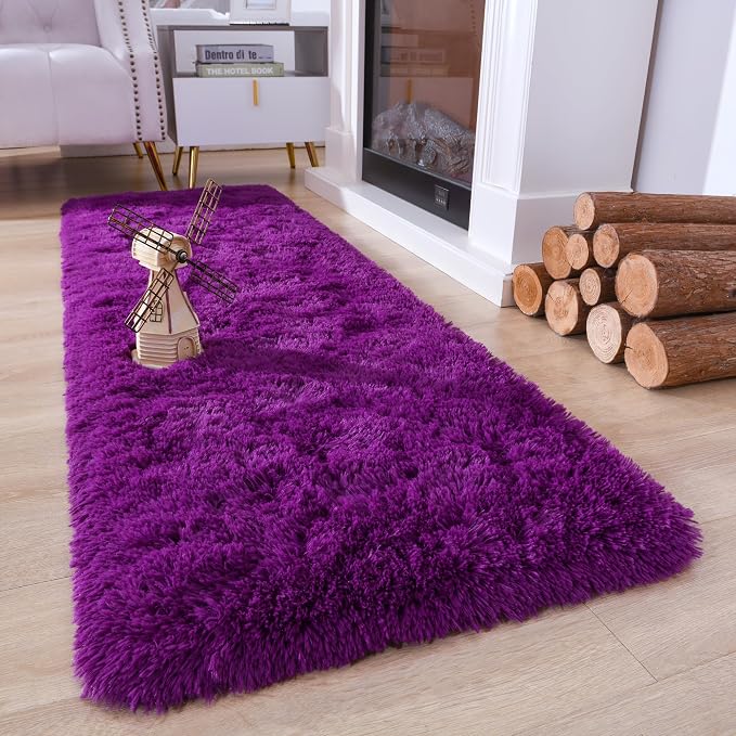 Chicrug Soft Runner Rugs for Bedroom Living Room Plush Fluffy Rug 2x6 | Shag - Image 2