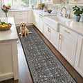 Grey Floral Hallway Runner Rug 2x10 by WelcometoBabovid