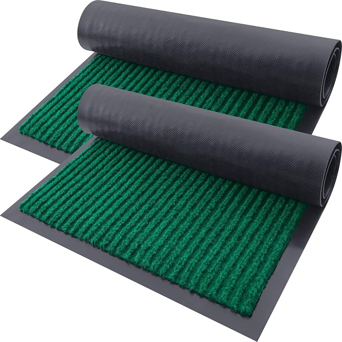 OLANLY 2-Pack Front Door Mats 29.5x17, Waterproof Heavy-Duty Doormats | Green by OLANLY