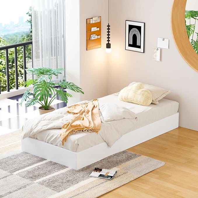 EMODA 8 Inch Twin Box Spring Heavy Duty Metal Mattress Foundation Bed Base with Fabric Cover, Easy Assembly