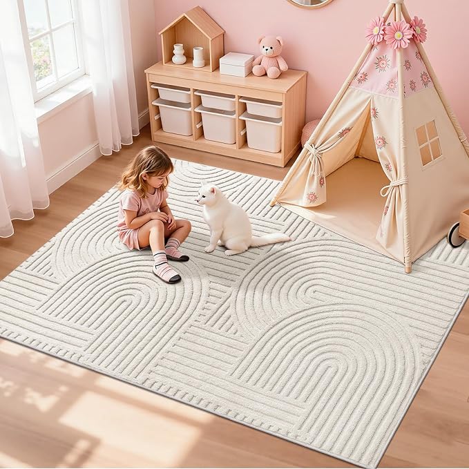 Pauwer 4x6 Area Rugs for Living Room, Modern Non Slip Washable Rug, Soft Fluffy - Image 7