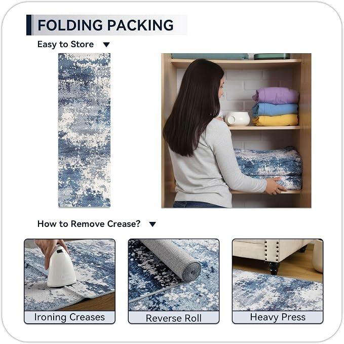 Blue Rug Runners for Hallways Kitchen Non Slip Washable 2x6 Entryway Runner Rugs - Image 8