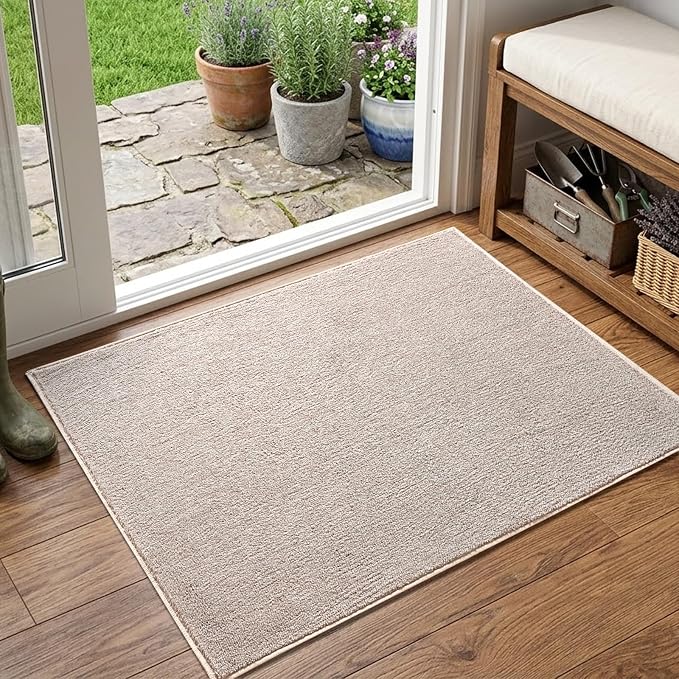 2x3 Oatmeal/White Area Rug Washable Non-Slip Soft by Unknown