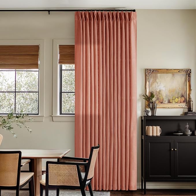 Pleated Farmhouse Firebrick Linen Curtains 102 Inches Long - Image 7