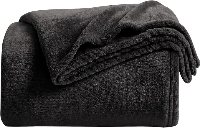 KMUSET Fleece Blanket Grey Queen Size Lightweight Cozy Plush Microfiber Solid by COZYBLANKETHappyHomeLife