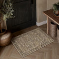 2 Piece 2x3/2x6 Washable Rug for Entryway | Brown Vintage Floral, Low Pile by HUGEAR