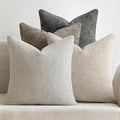 MIULEE Soft Decorative Chenille Euro Pillow Covers Neutral 26x26 Pack of 4 | by MIULEE
