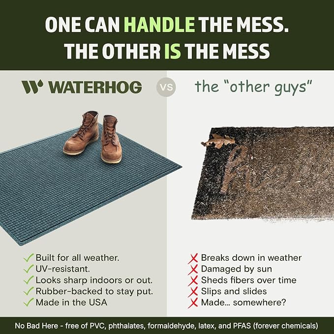 WaterHog Squares Front Door Mat Indoor Outdoor Entrance, All-Weather Mats | - Image 5