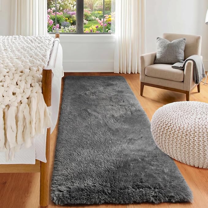 Grey Runner Rugs for Bedroom Hallway by ONASAR