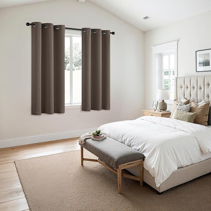 MIULEE Blackout Curtains for Bedroom 2 Panels 40 x 84 Inch Long Tan Brown | - Image 6
