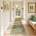 RELEANY Washable Area Rug, Runner 2'x8', Brick/Brown/Green | Non-Slip, Water by RELEANY