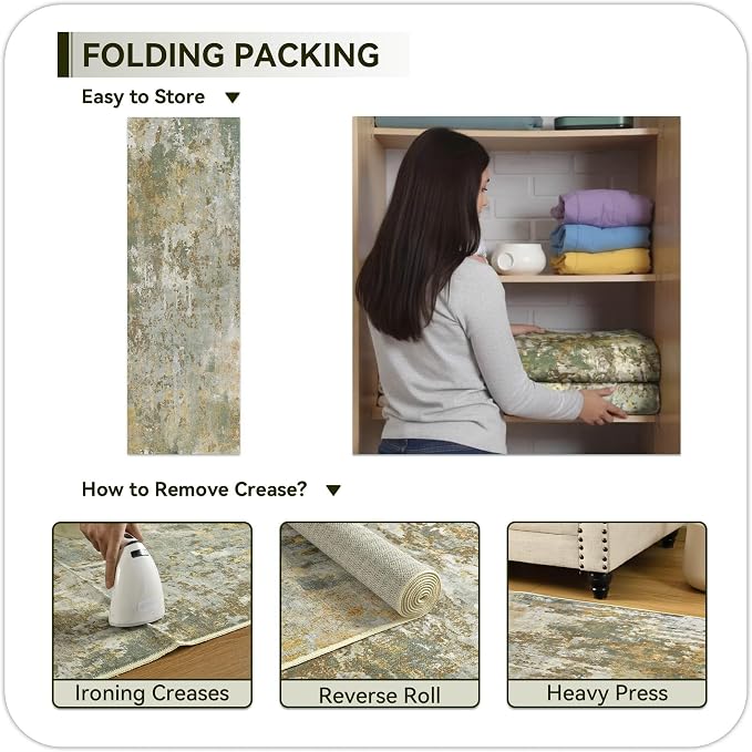 2x5 Green Rug Runners for Hallways Kitchen Non Slip Washable Entryway Runner - Image 8