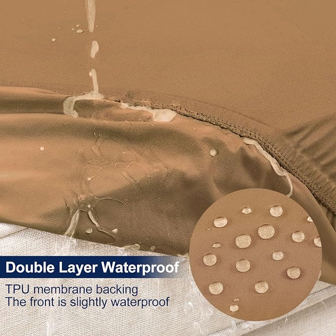 Smiry Waterproof Patio Cushion Covers, Stretch Outdoor Furniture Covers | Couch - Image 2