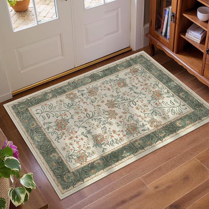 GarveeHome Small Sage Green Entryway Rug, 2x3 Washable Front Door Rug Indoor - Image 3
