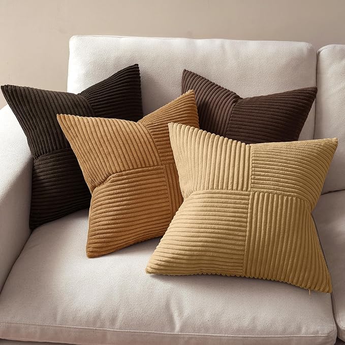 MIULEE Boho Decorative Throw Pillow Covers 18x18 Set of 4 Farmhouse Neutral - Image 3