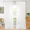 BGment White Linen Curtains 90 Inches Long by BGment