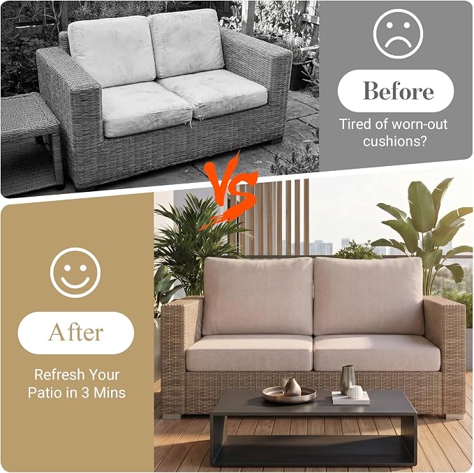 4Pcs Patio Cushion Covers Stretch Outdoor Furniture Protector Slipcovers | - Image 4