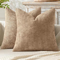 MIULEE Decorative Couch Throw Pillow Covers 20x20 Inch Khaki Camel 2 Pack | by MIULEE